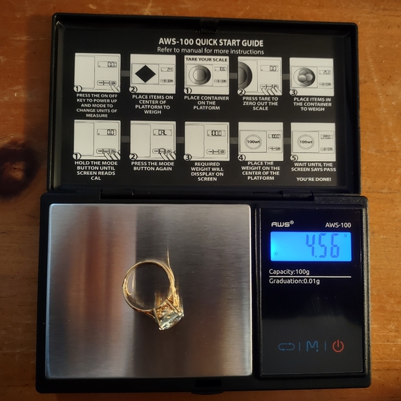 Large Aquamarine 14kt gold ring Size 5.5 - Picture 4 of 4